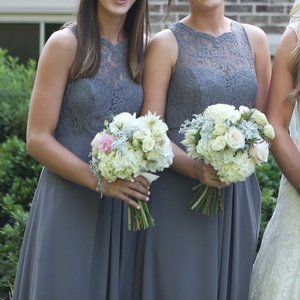 Charcoal gray bridesmaid dresses